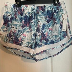 Floral Blue & Pink Athletic Women's Shorts